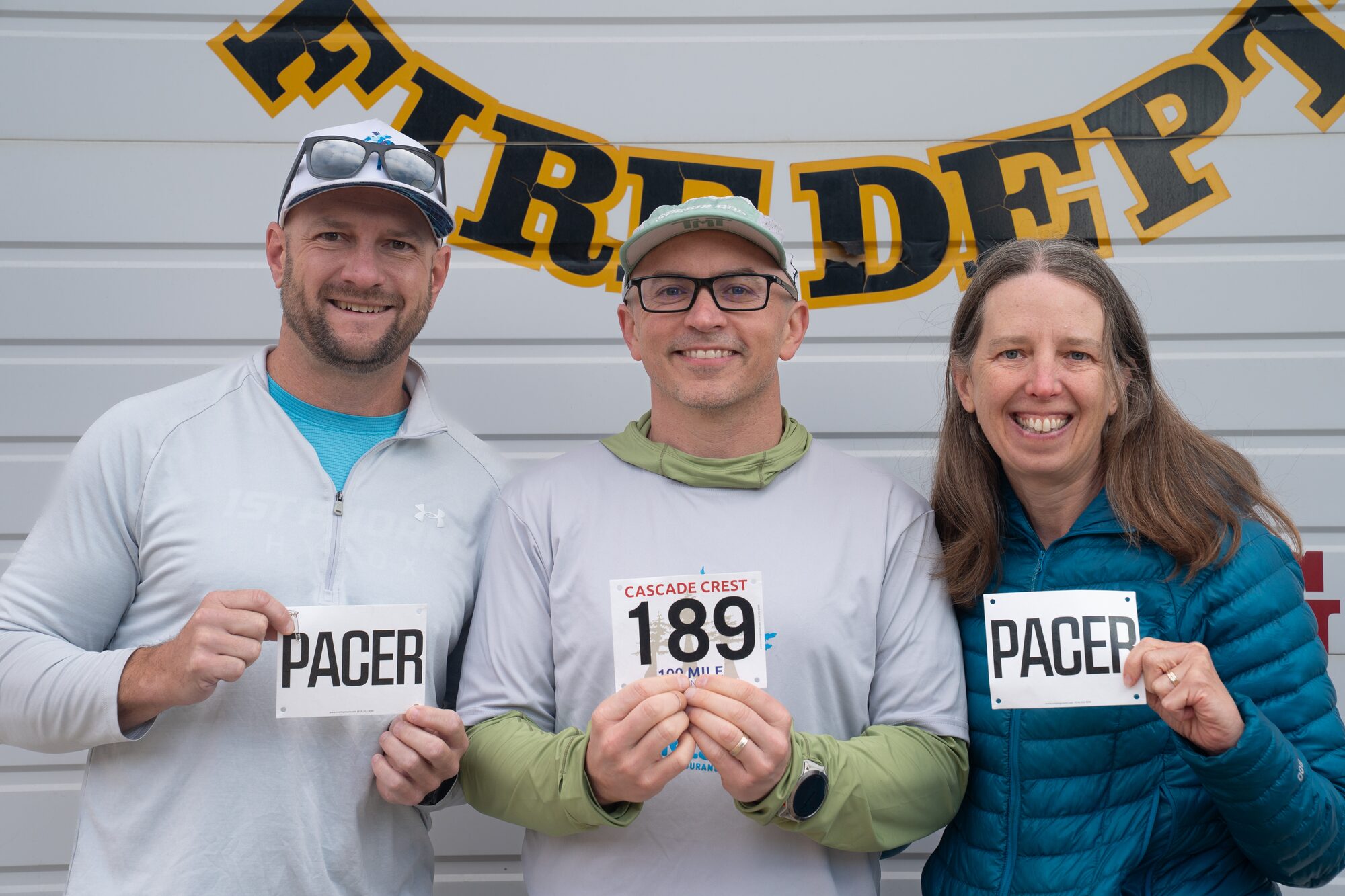 Wade with two of his pacers before the race