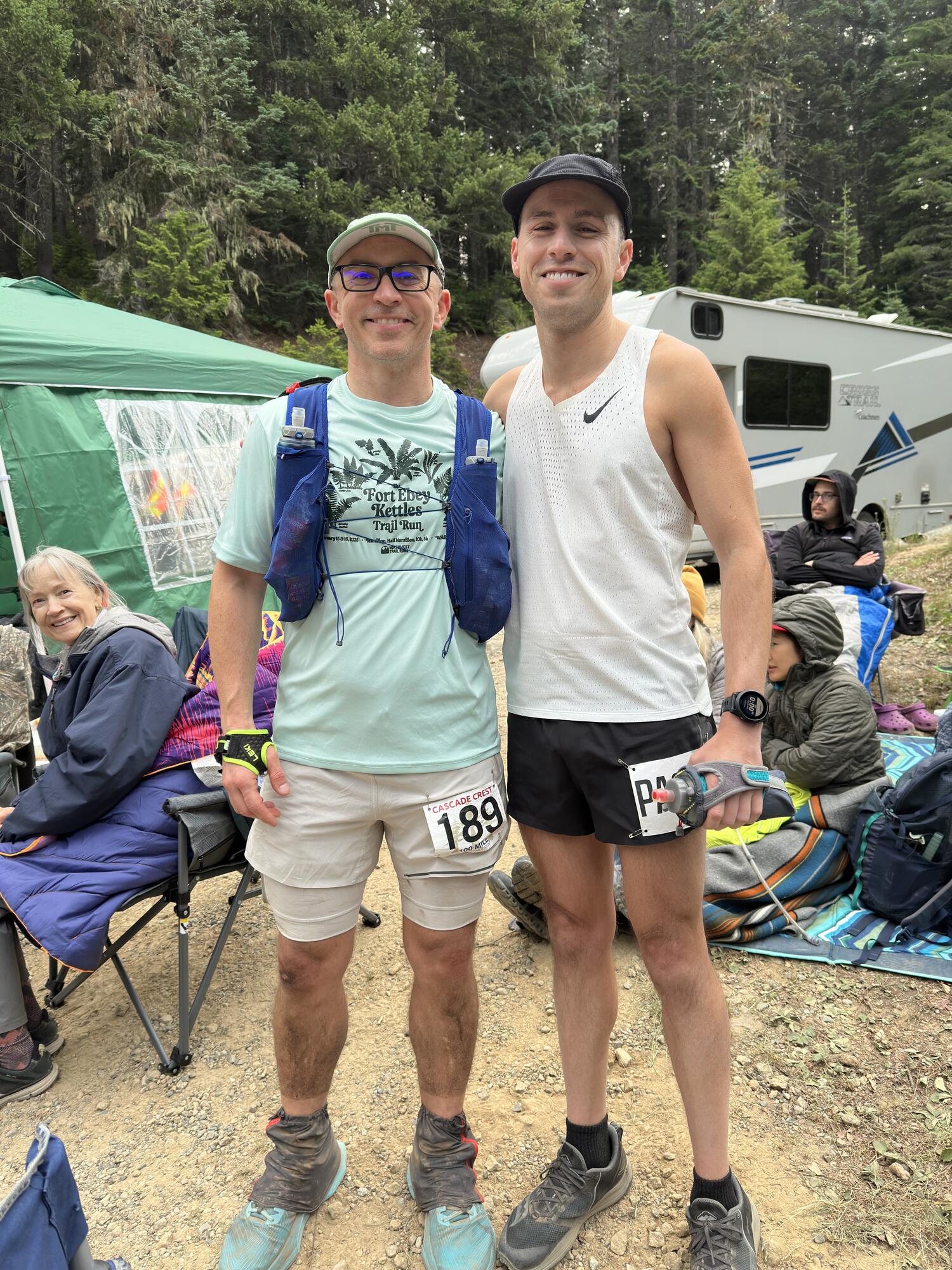 Wade and Cam at Stampede Pass before starting their section together